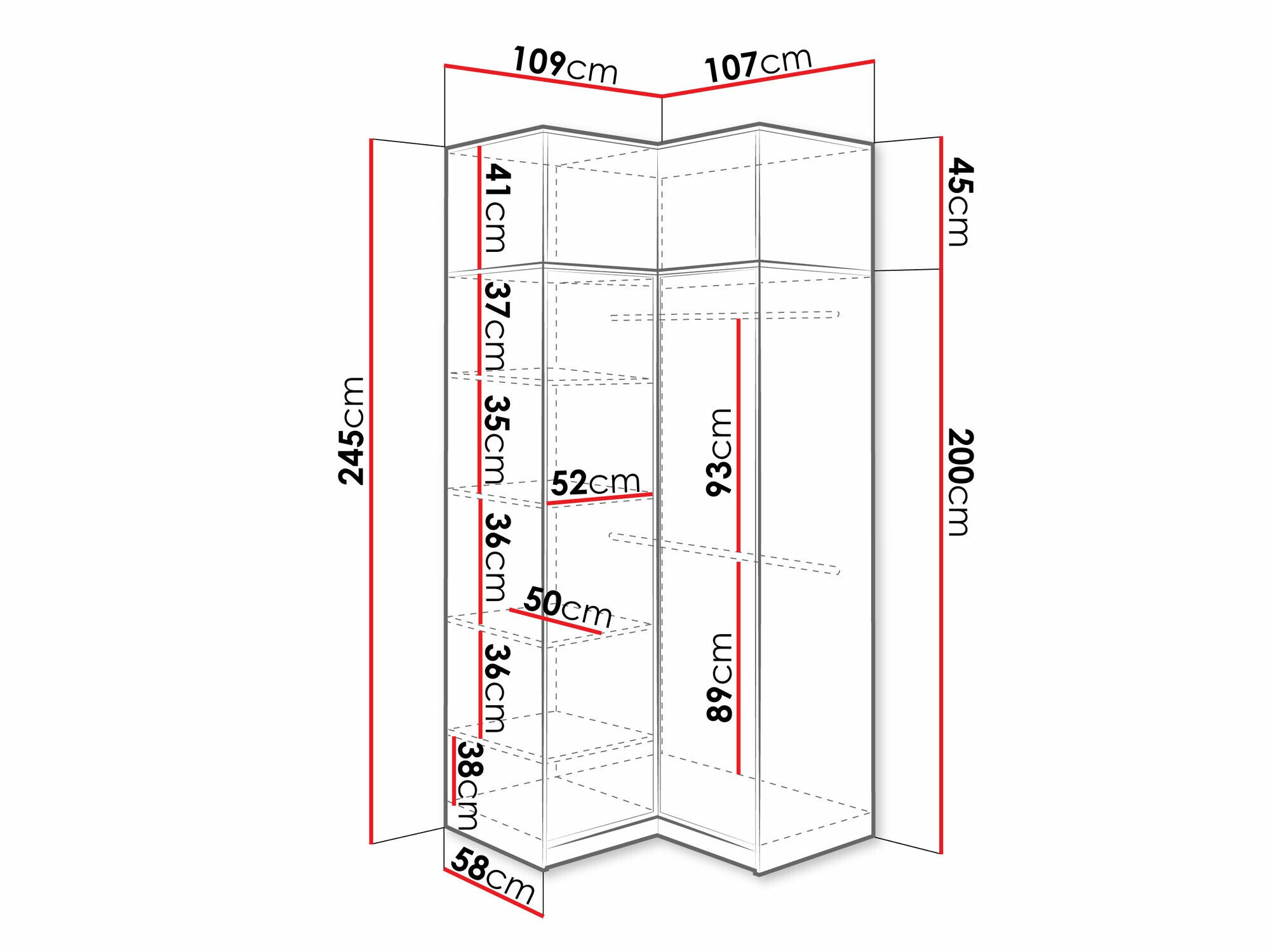 Hjørnegarderob Dortivu 161
