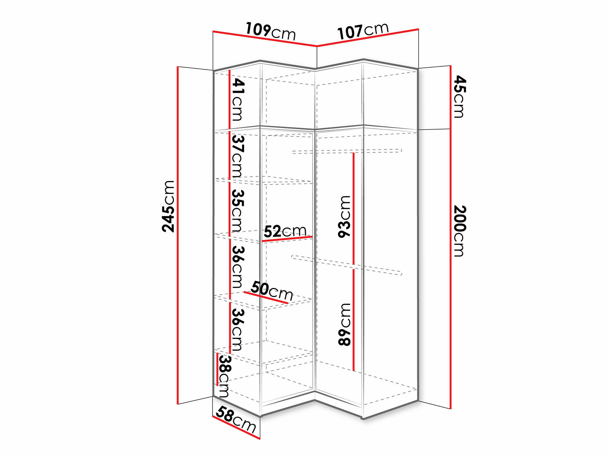 Hjørnegarderob Lombala 112