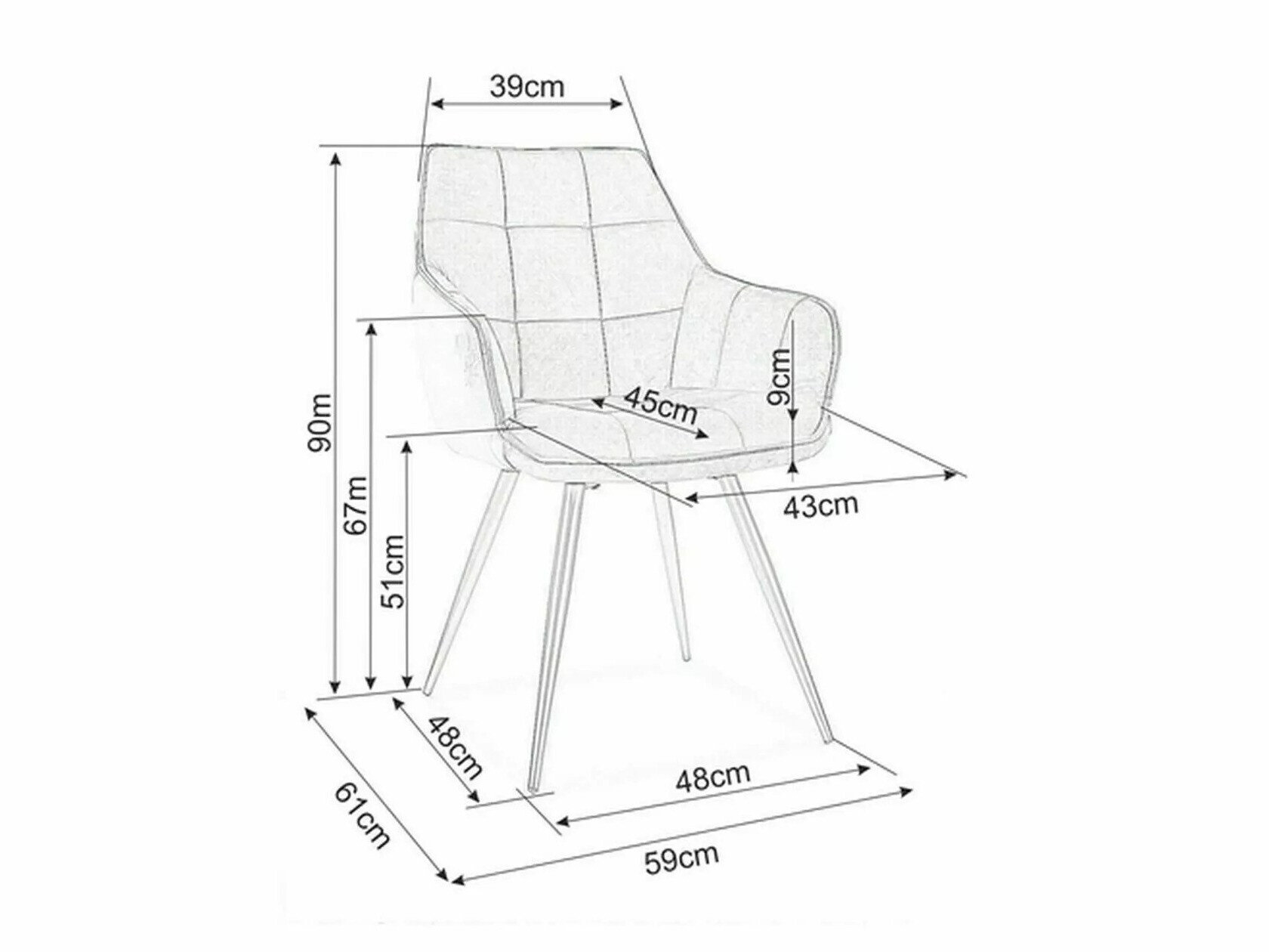 Stol Detroit 567 (Sort)
