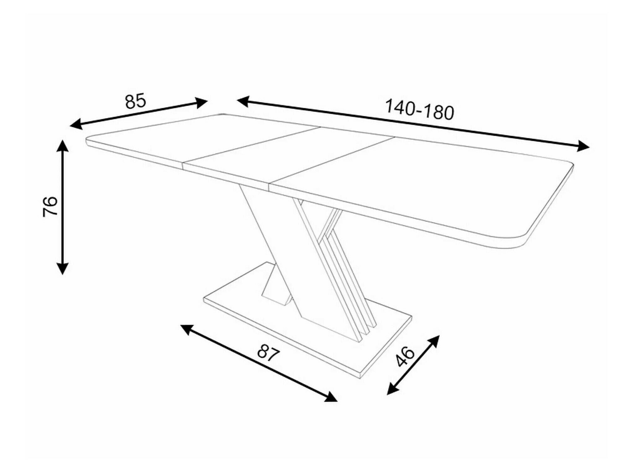 Bord Detroit 568 (Wotan eg + Grå)