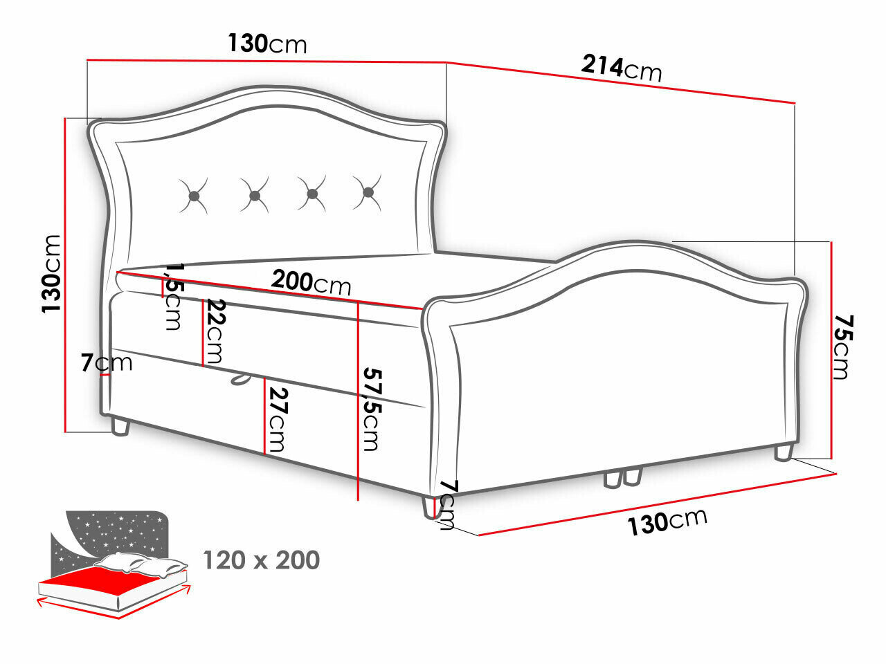Boxspring Oleum I (Magic Velvet 2225)