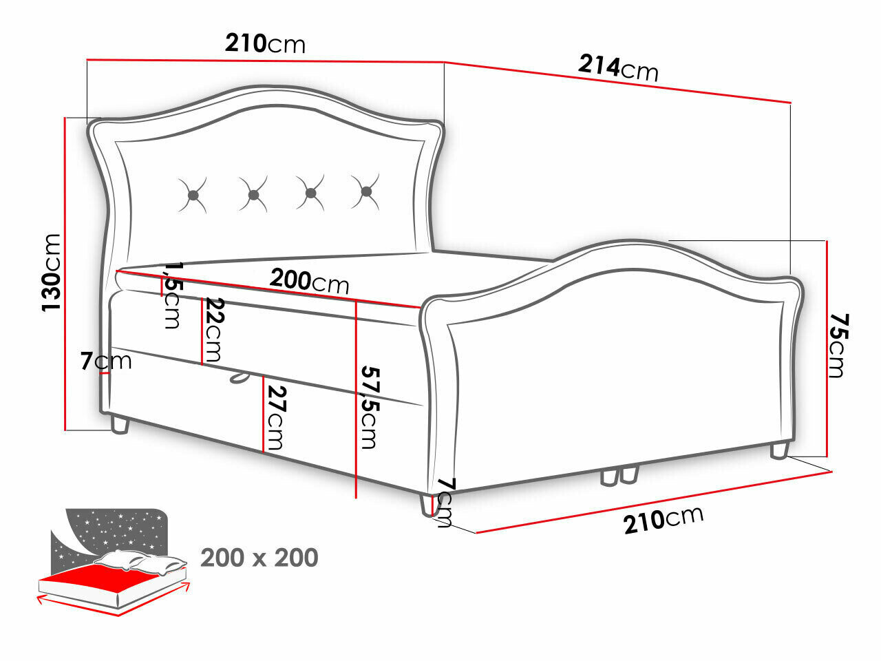 Boxspring Oleum I (Magic Velvet 2260)