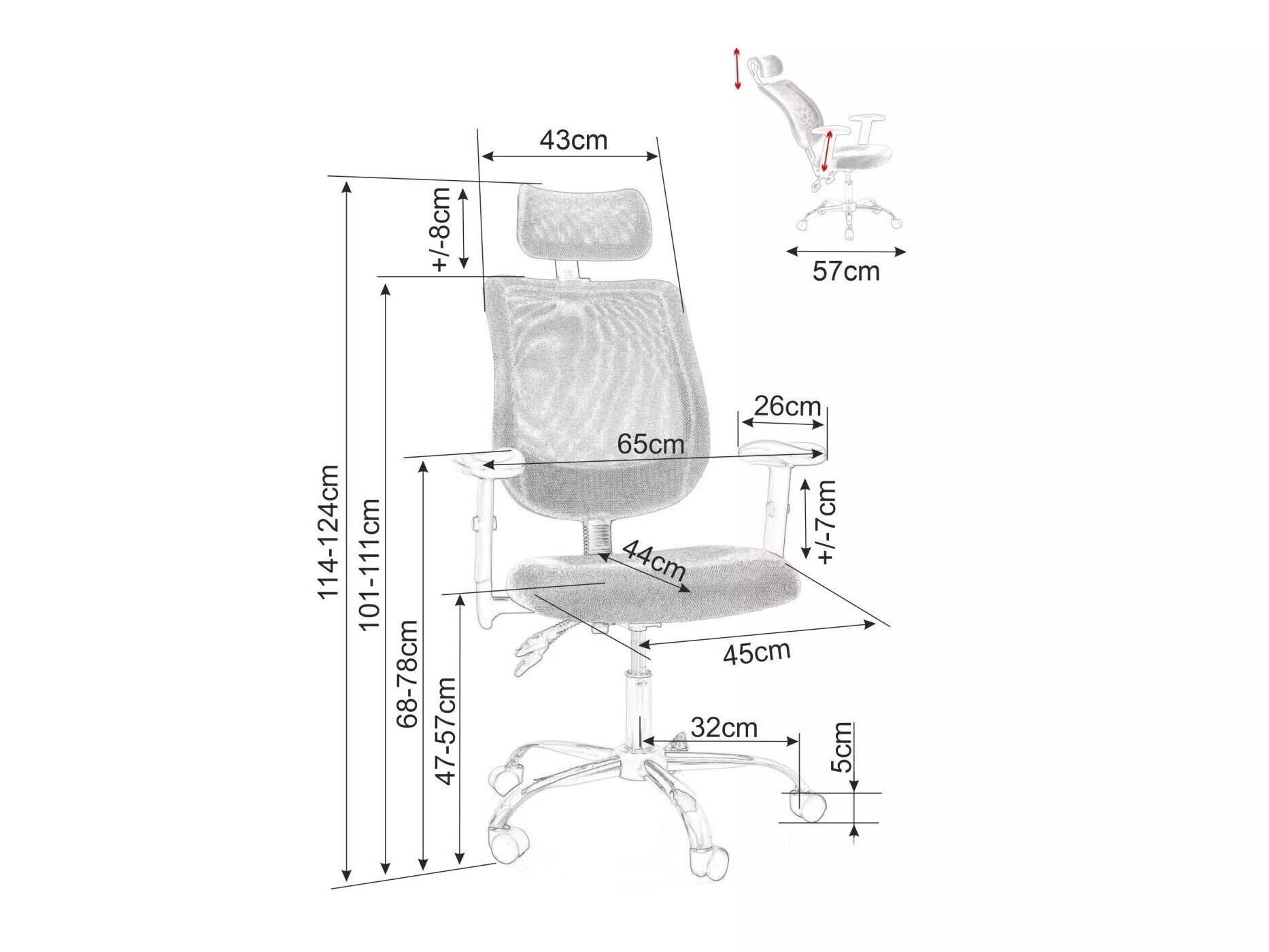 Kontorstol Detroit 581 (Sort)