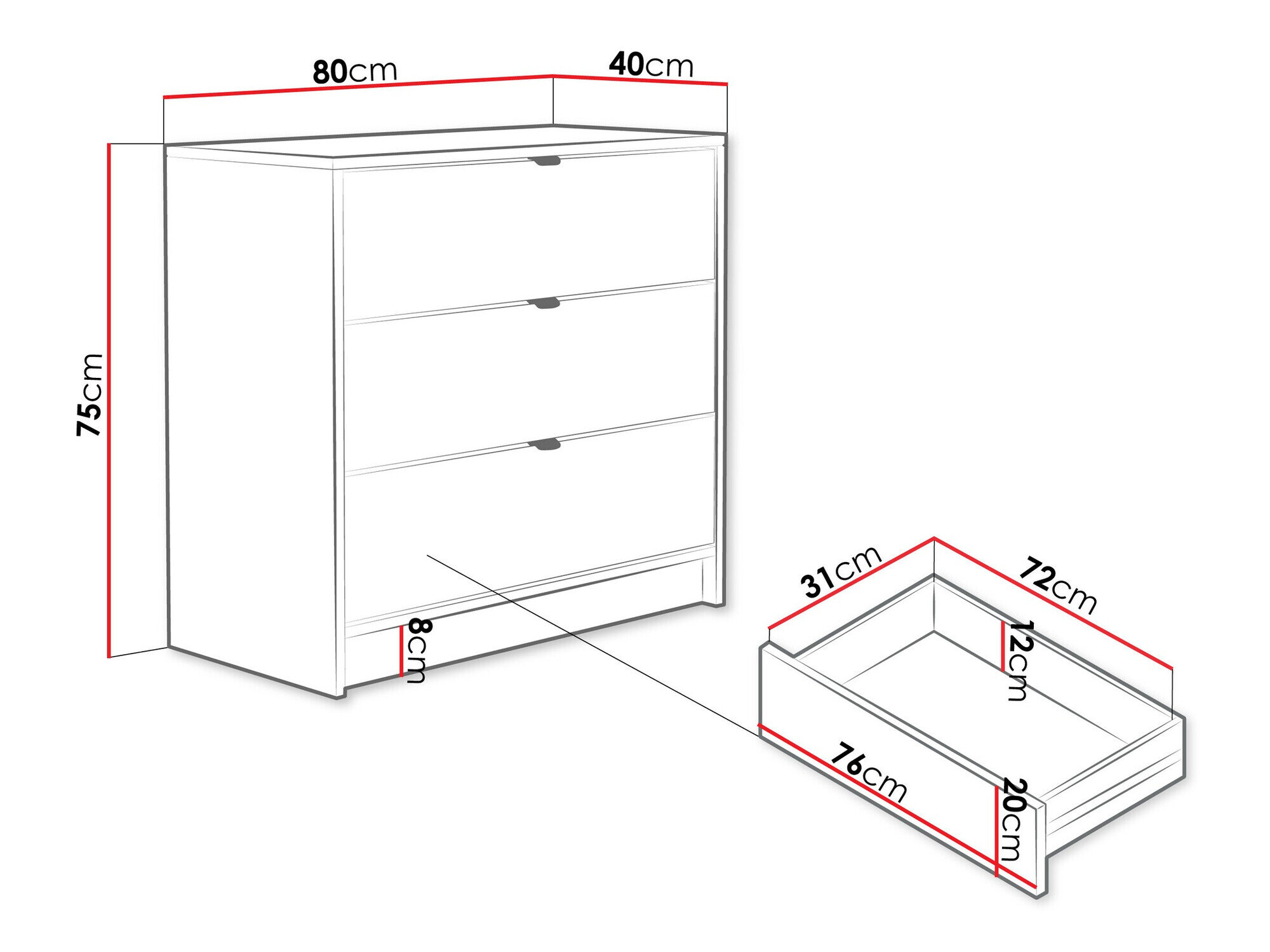 Kommode Comfivo Larmire 102 (Beige)