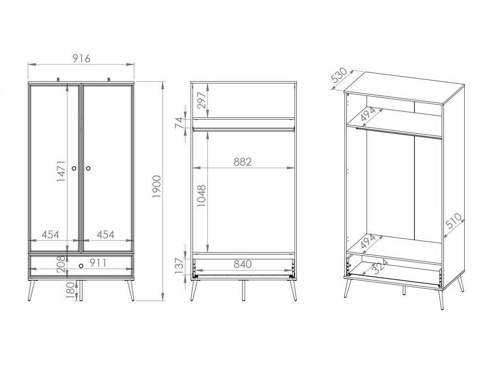 Garderobeskab Elbrevi 100