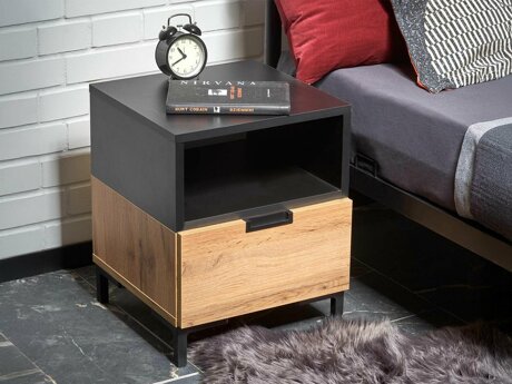 Sengebord Houston 1225 (Sort + Wotan eg)