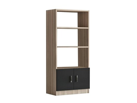 Könyvespolc Kailua 2256 (Fekete + Tölgy)