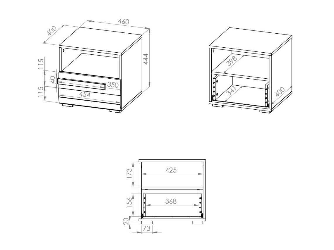 Sengebord Alcala 115