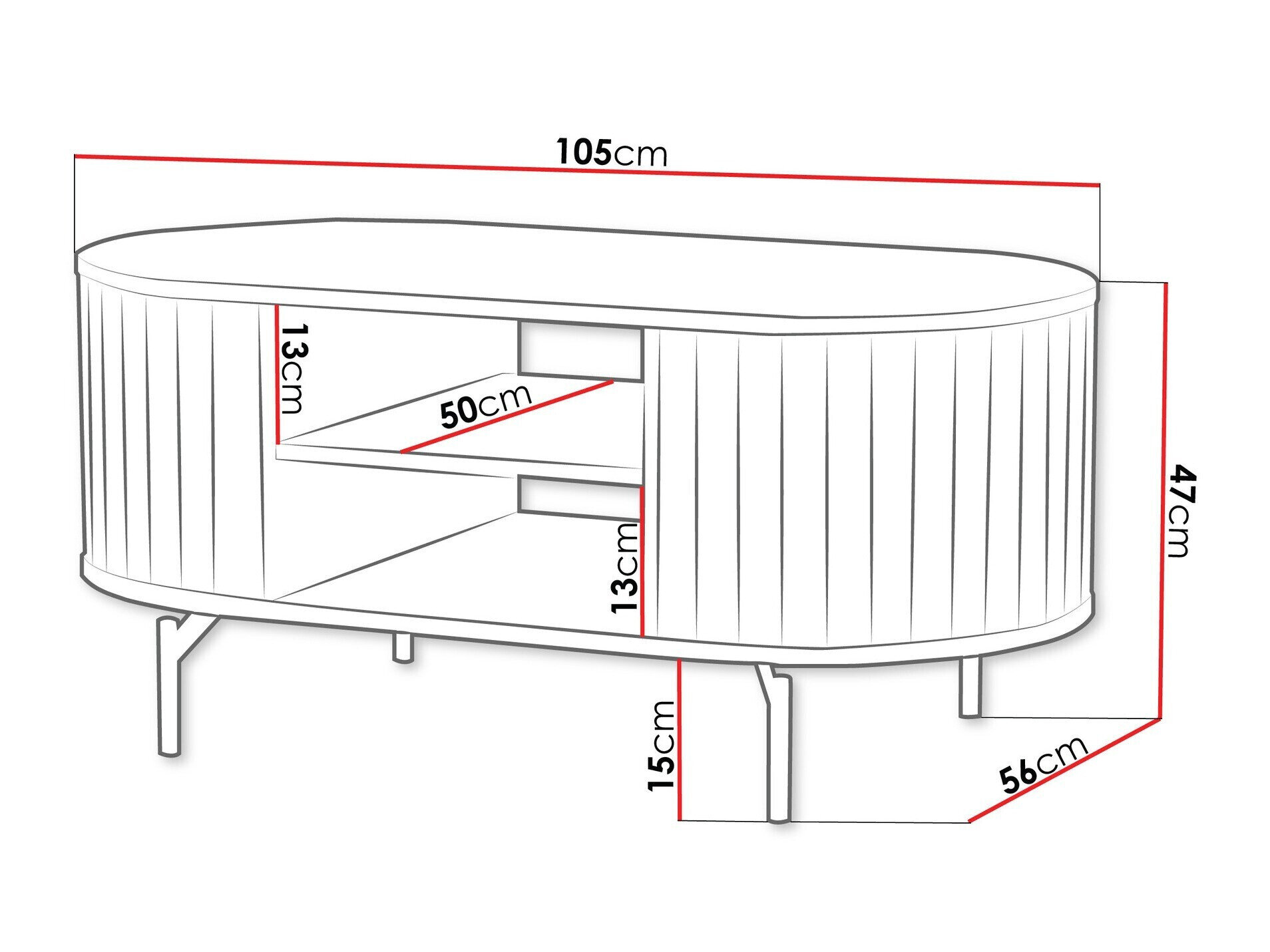 Sofabord Novmono 105 (Sort)