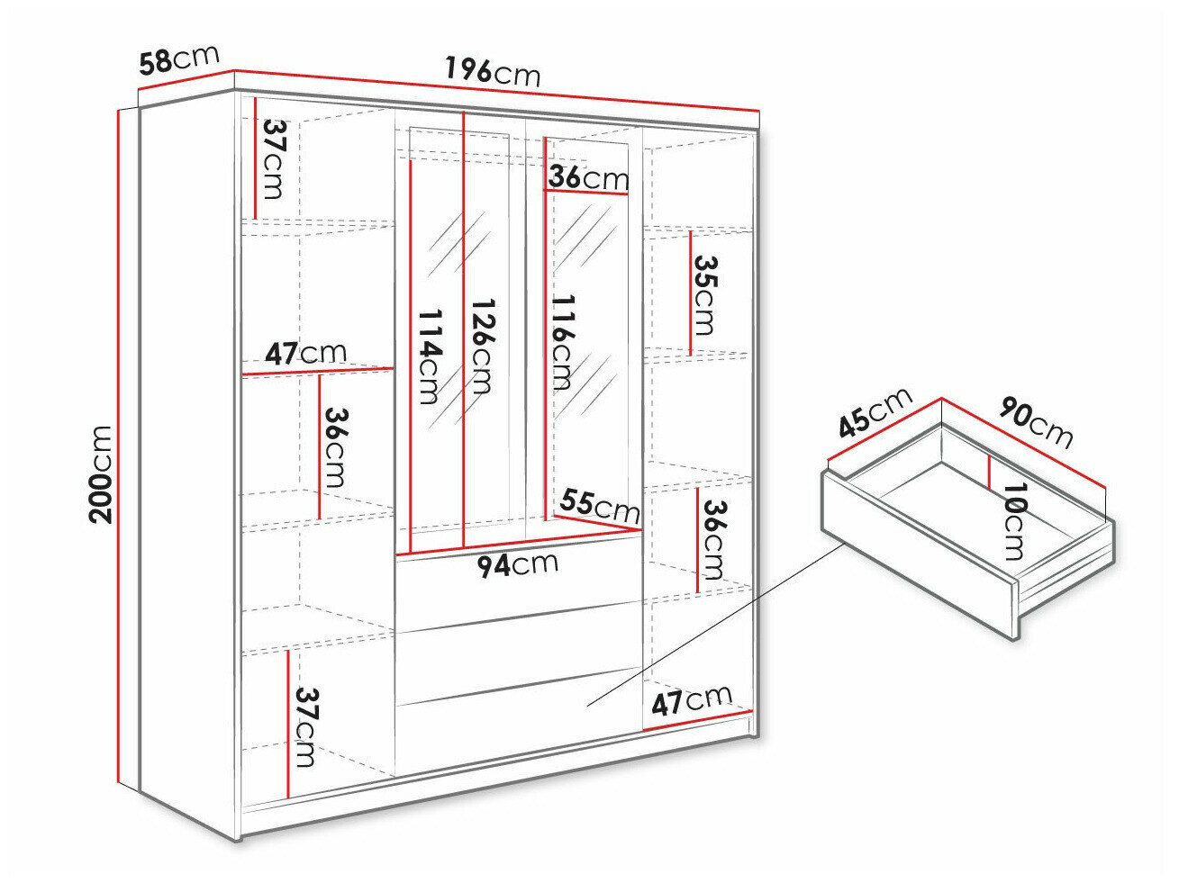 Garderobeskab Honolulu 251 (Hvid)