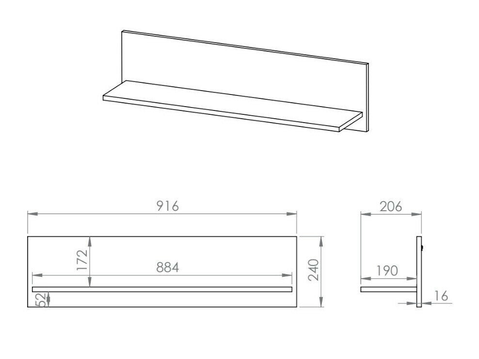 Estantería de pared Tortiva 109