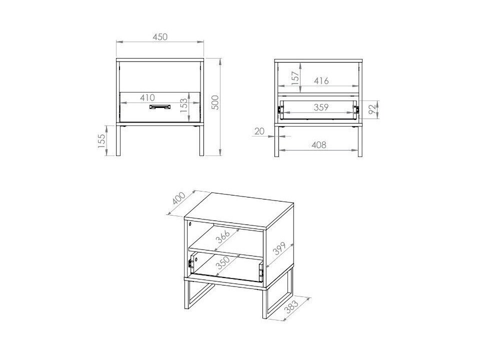 Sengebord Tortiva 107