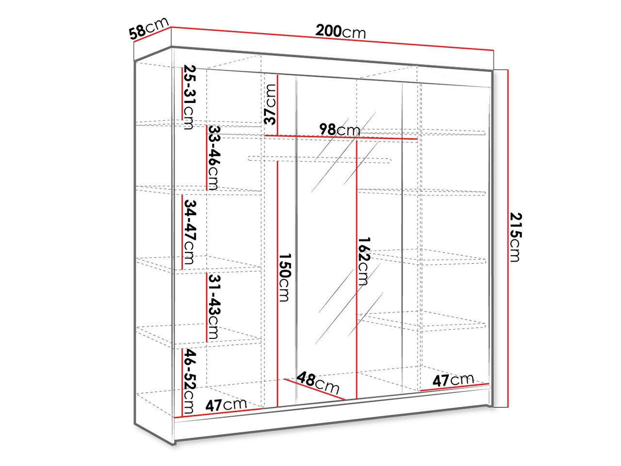 Garderobeskab Closico Durion I (Hvid)