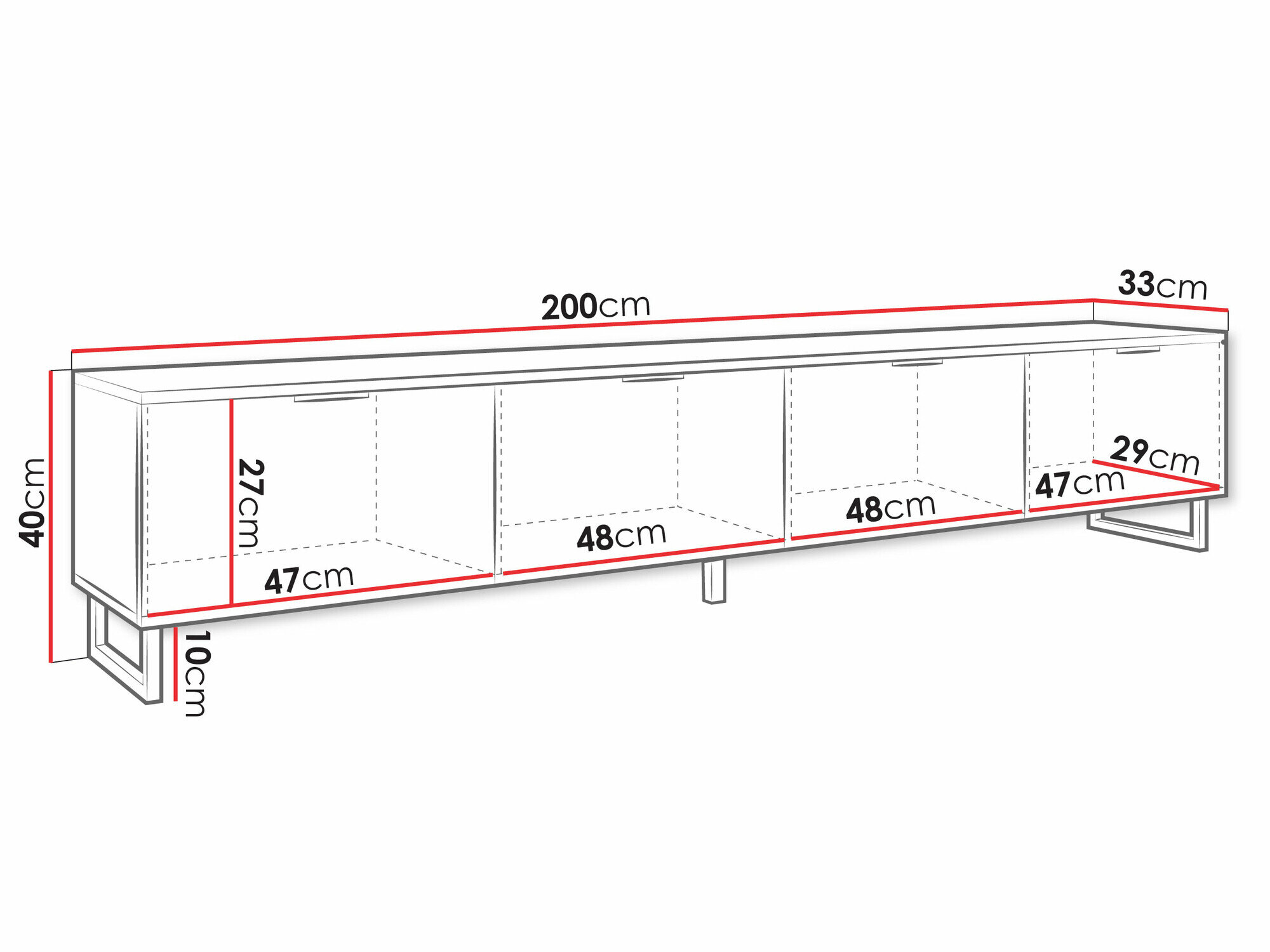 TV-bord Sarasota 180 (Sort + Grafit)