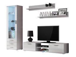 Ensemble de salon Tornola 107 (Blanc + Blanc brillant)