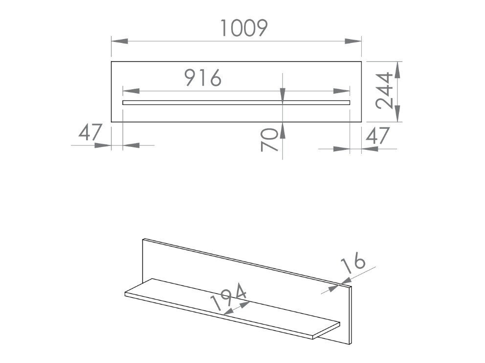 Wandplank Orlviro 109