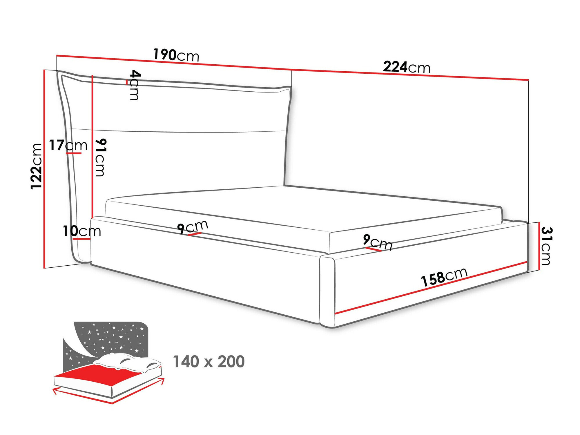 Bed Comfivo Formica (Paros 1)