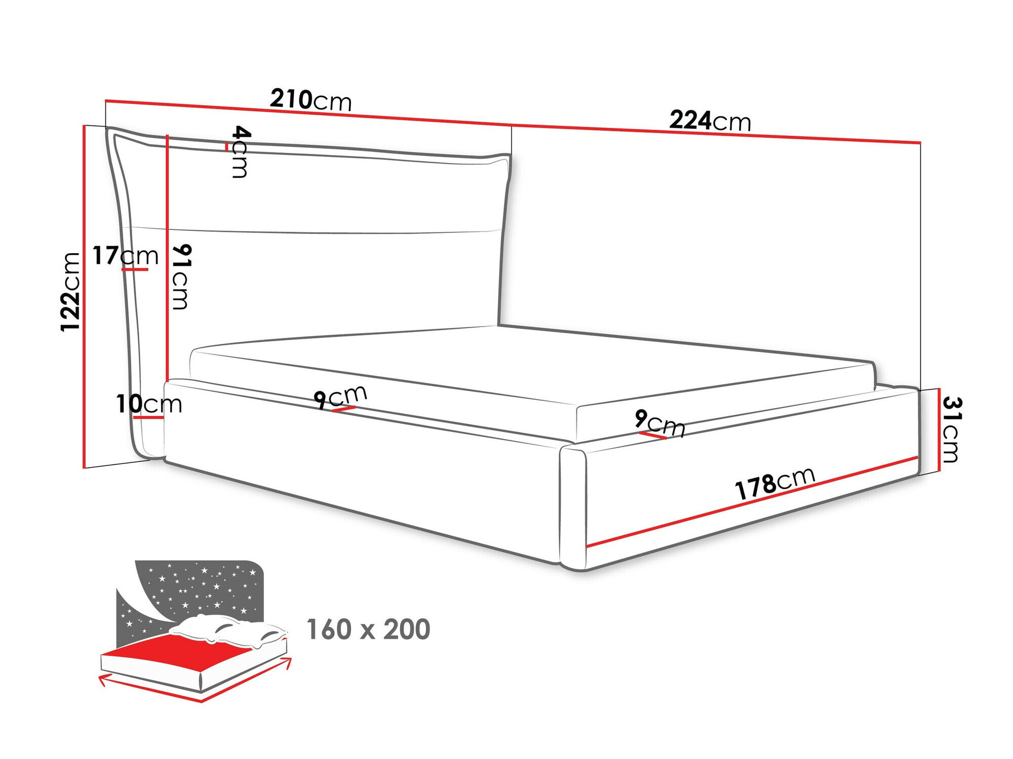 Bed Comfivo Formica (Paros 1)