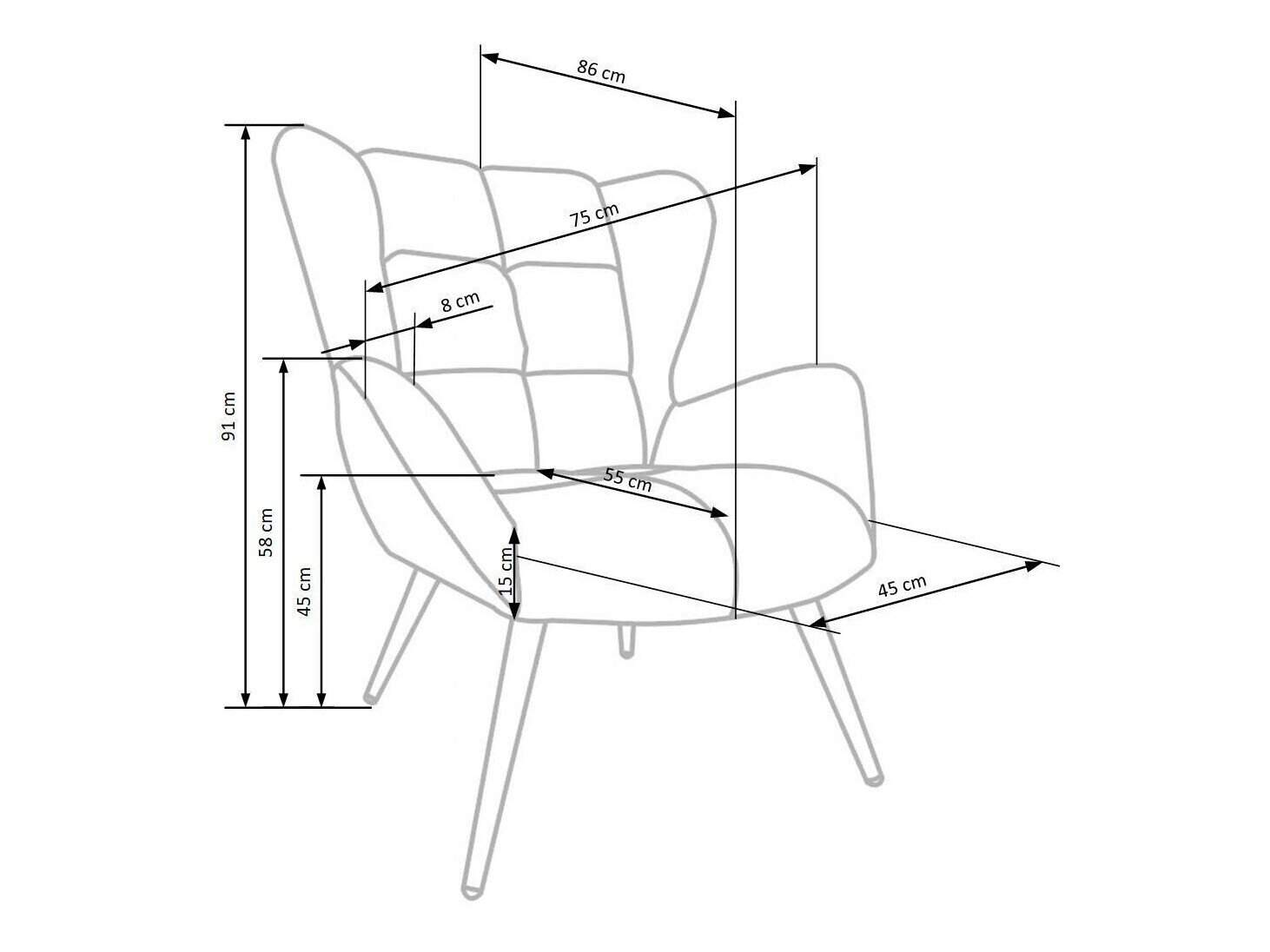 Lænestol Houston 1079 (Appelsin)