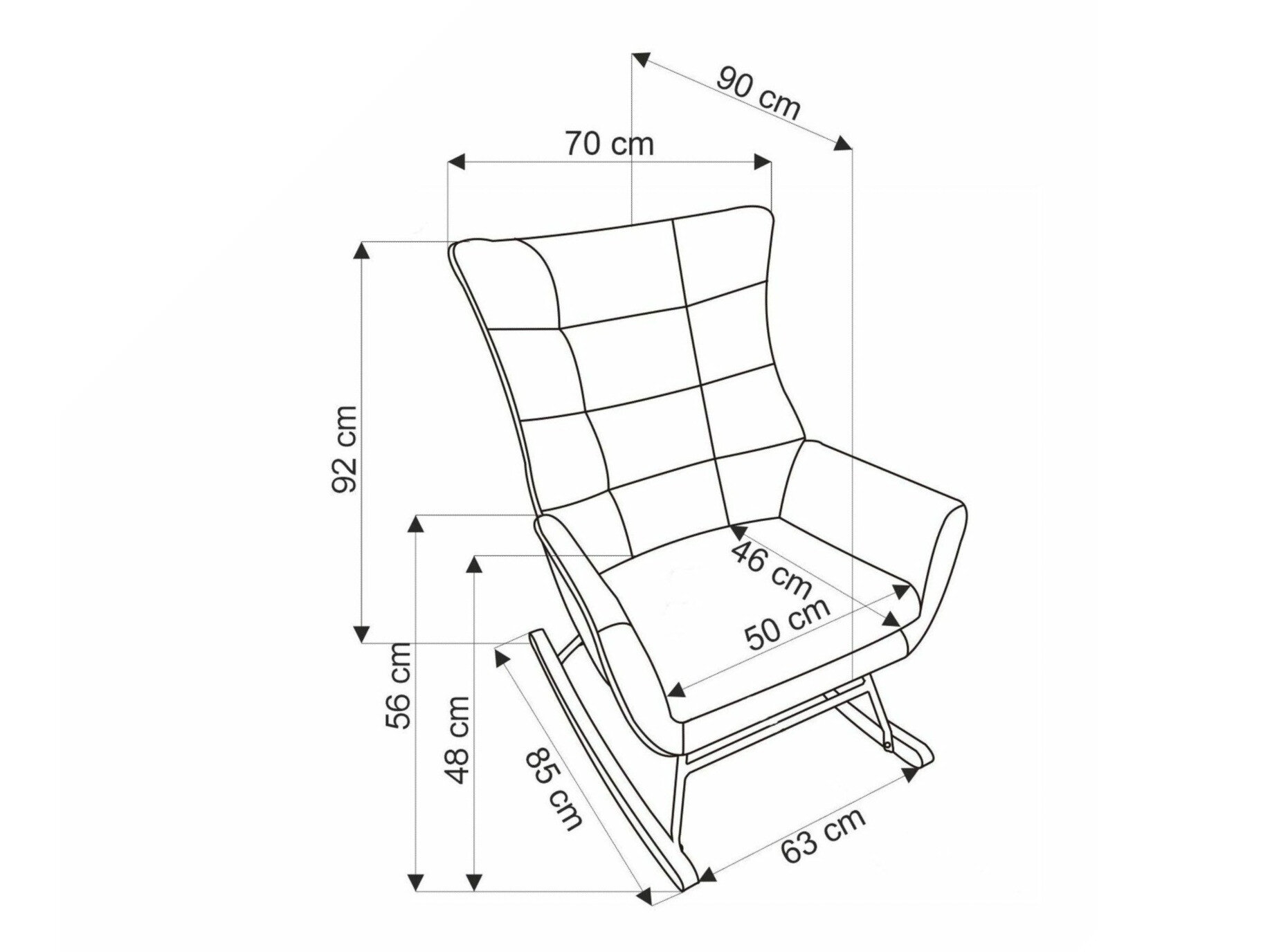 Scaun balansoar Houston 1863 (Gri)