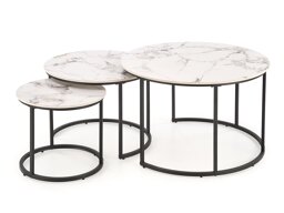 Salontafel set Houston 1884 (Zwart + Wit marmer)