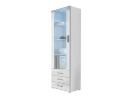 Boekenkast Tornola 102 (Wit + Glanzend wit)