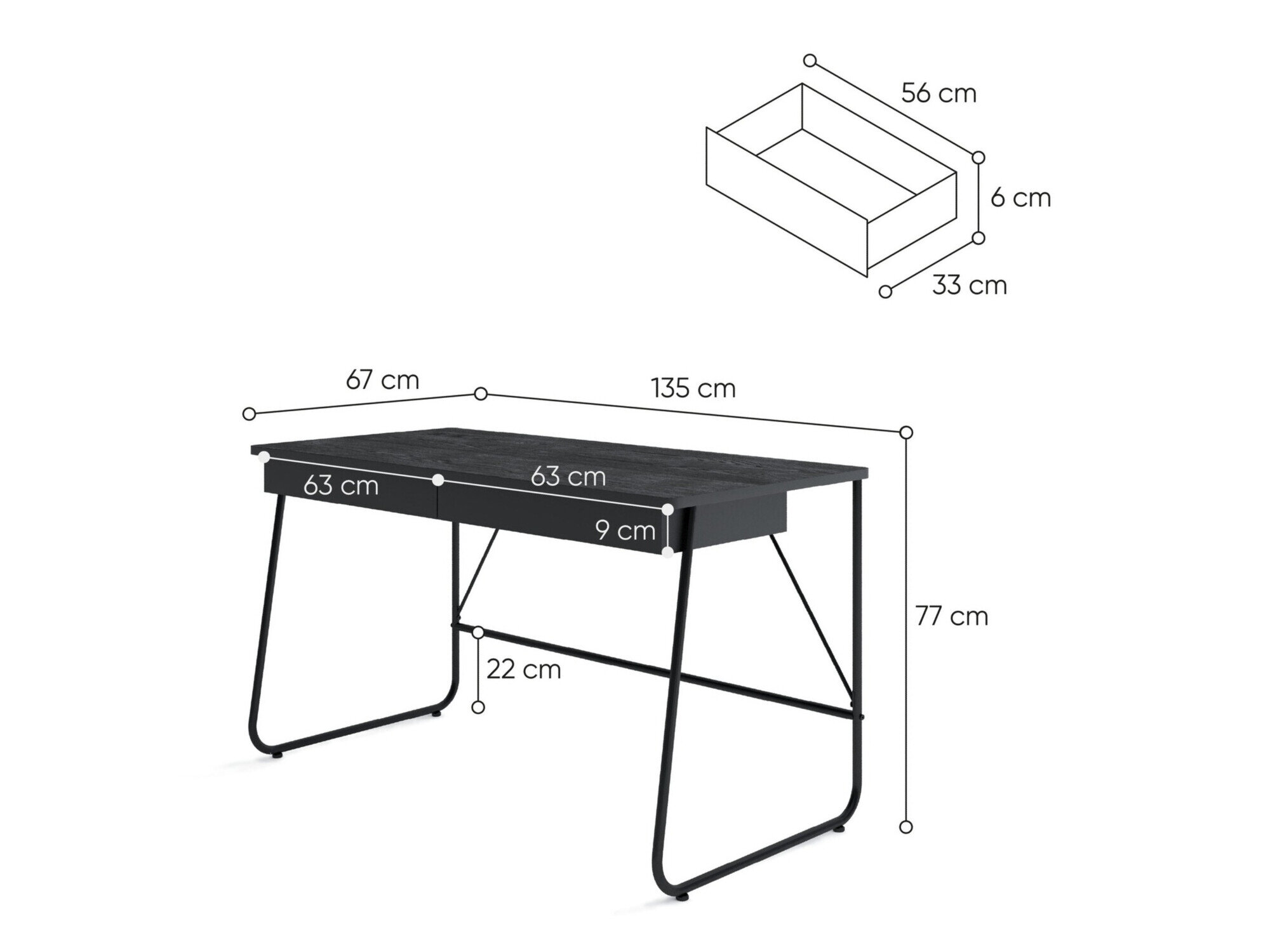Skrivebord Fresno 155
