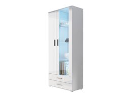 Boekenkast Tornola 105 (Wit + Glanzend wit)
