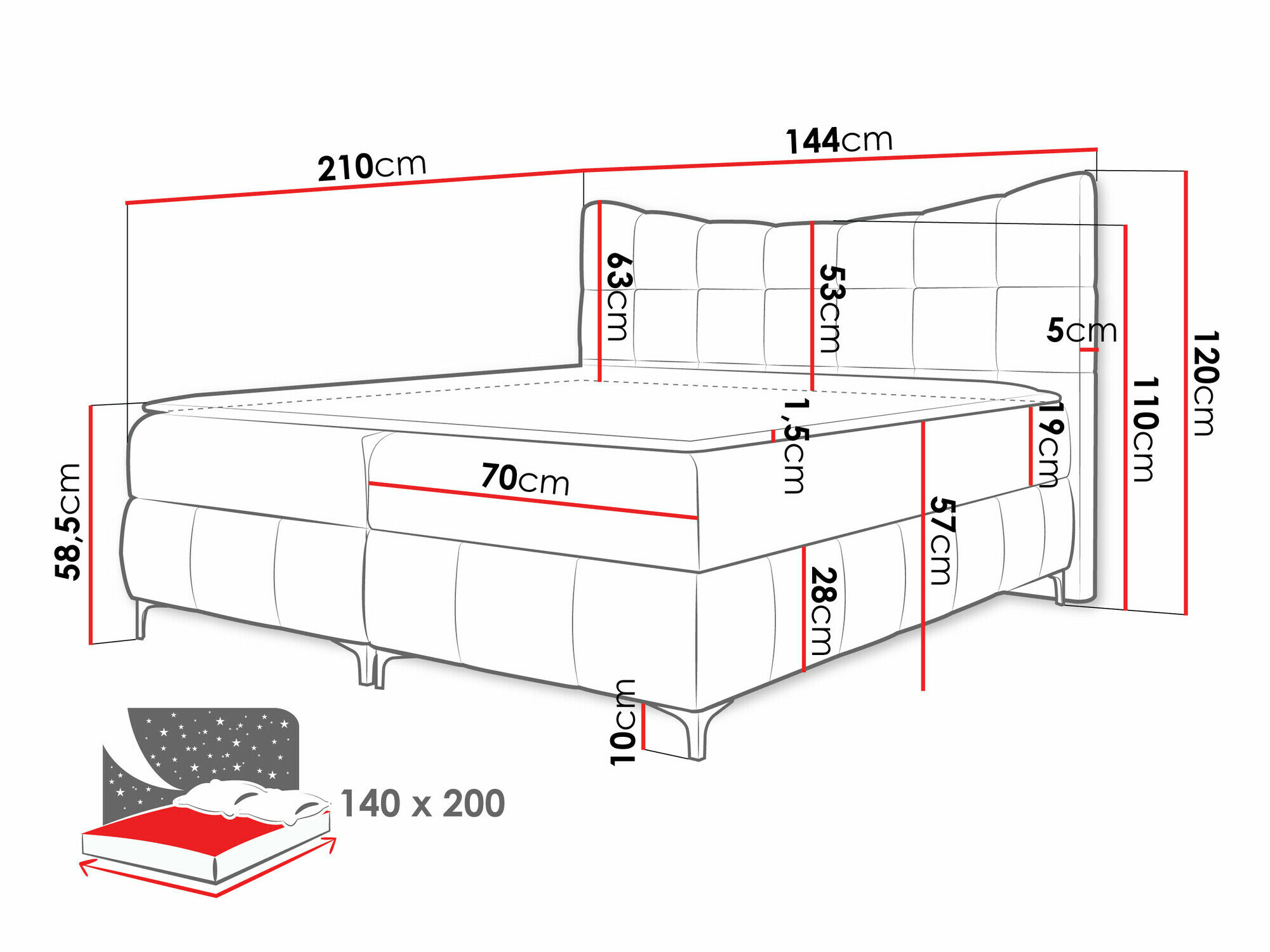 Boxspring Littera (Freya 210.03)