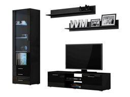 Set za dnevni boravak Tornola 110 (Crna + Sjajno crna)