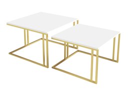 Dohányzóasztal szett Oswego 110 (Fehér + Aranysárga)
