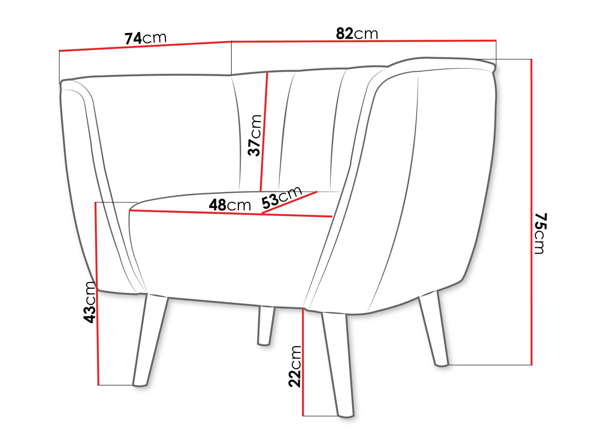 Lænestol Glenview 105 (Kronos 34)