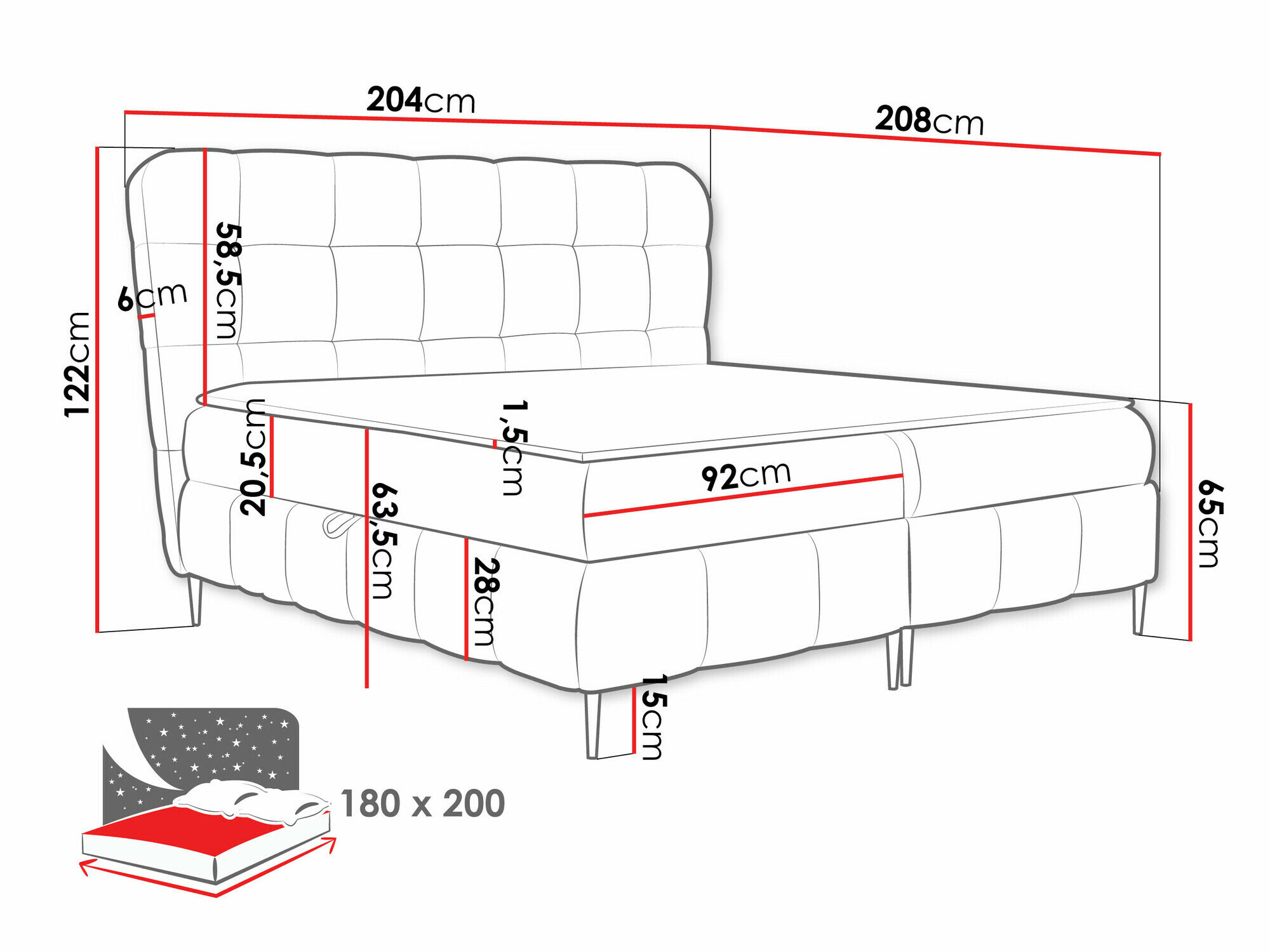 Boxspring Musica (Freya 210.20)