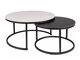 Salontafel set Detroit 607 (Wit marmer + Zwart marmer)