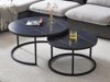 Salontafel set Detroit 607 (Zwart marmer)