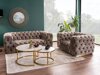 Salontafel set Detroit 676 (Gouden + Wit marmer)