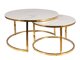 Sofabordssæt Detroit 676 (Gylden + Hvid marmor)