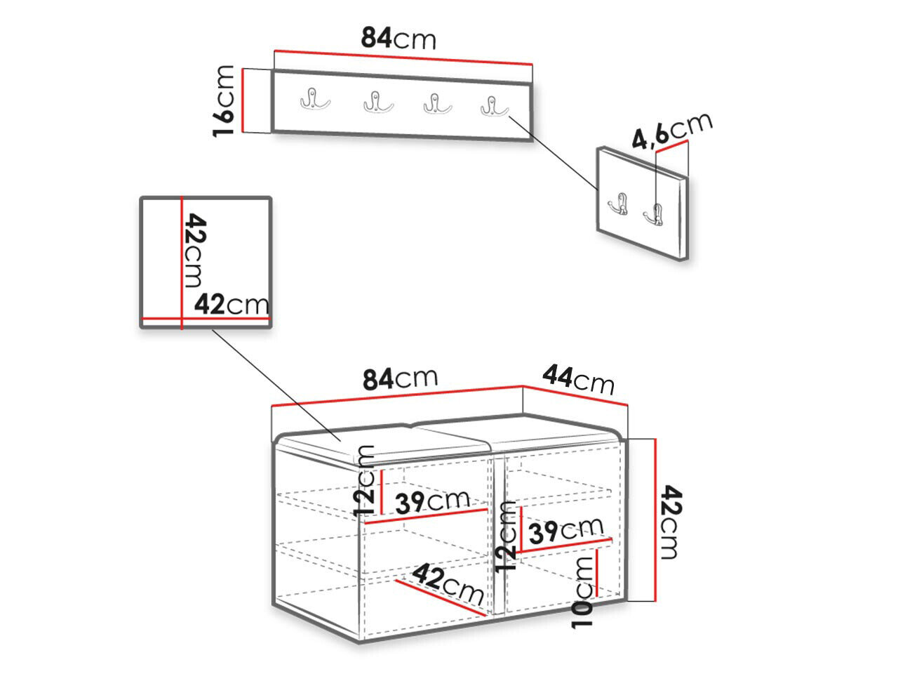 Entrésæt Hartford 376 (Hvid)