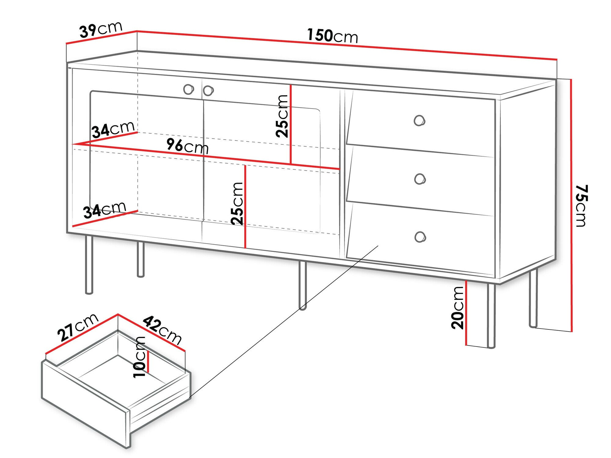 Kommode Feletri 101 (Hvid)