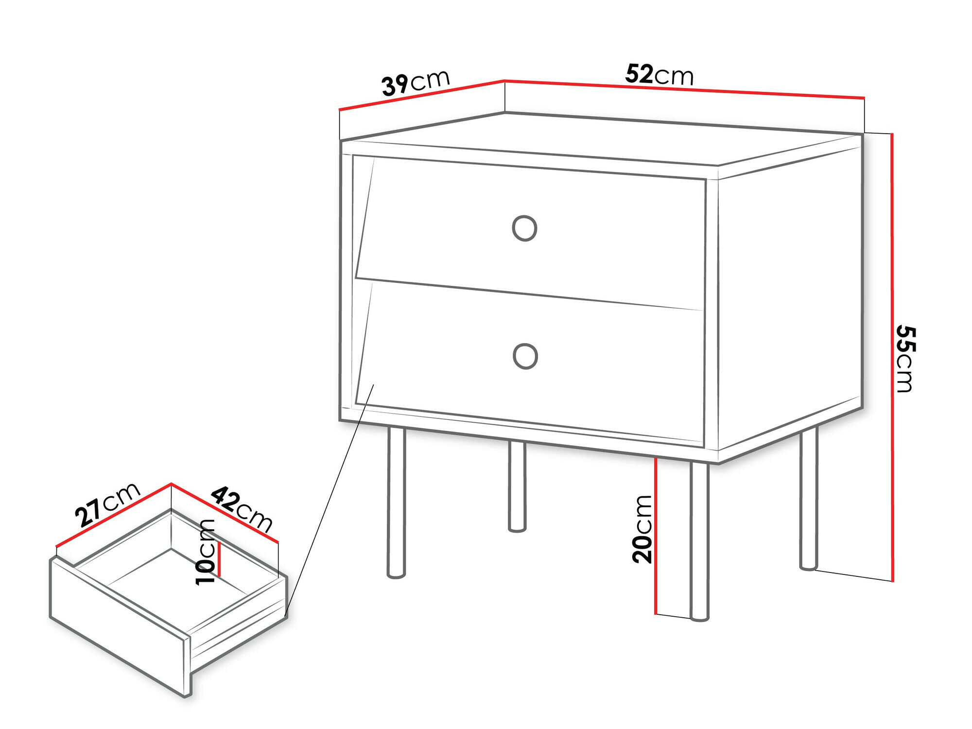 Natbordssæt Feletri 106 (Hvid)