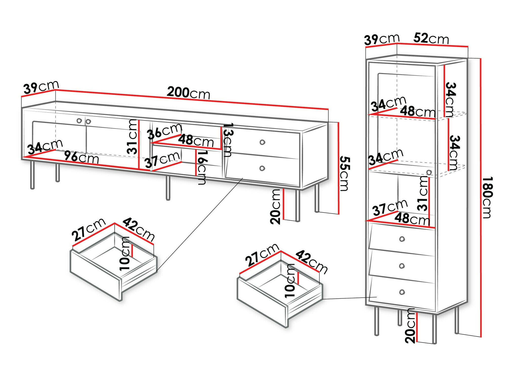Stuemøbelsæt Feletri 109 (Hvid)