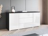 Kommode Mirfivo 102 (Matera grå + Glansfuld hvid)