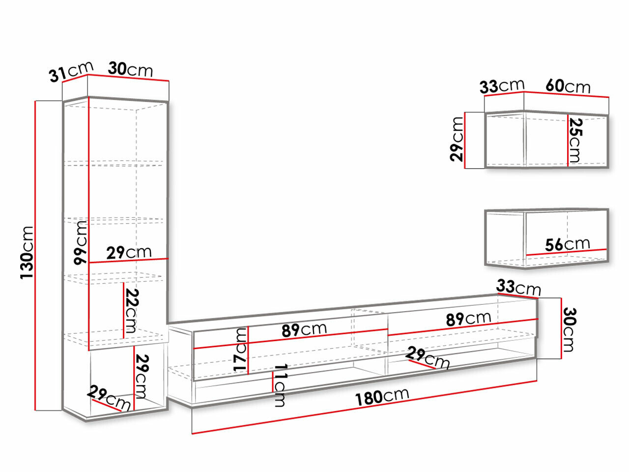 Stuemøbelsæt Sarasota 124 (Grafit)