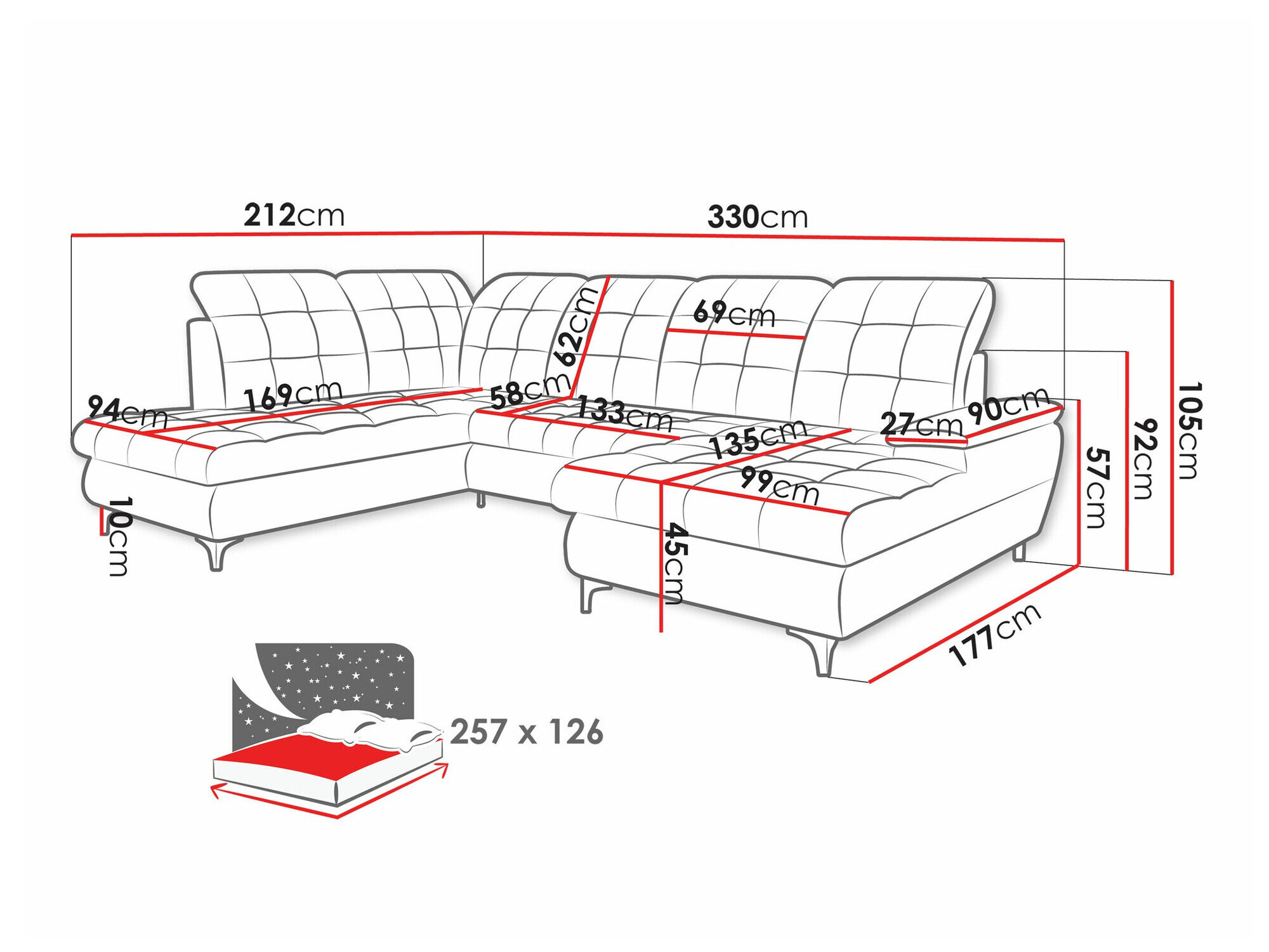 Hjørnesofa Sanford 100 (Manila 16)