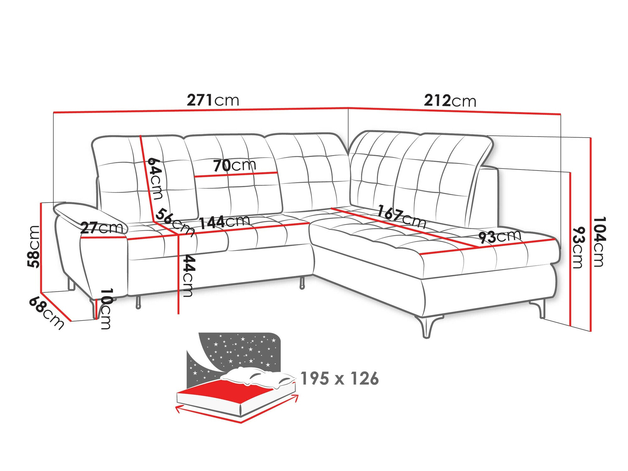 Hjørnesofa Sanford 101 (Neve 03)