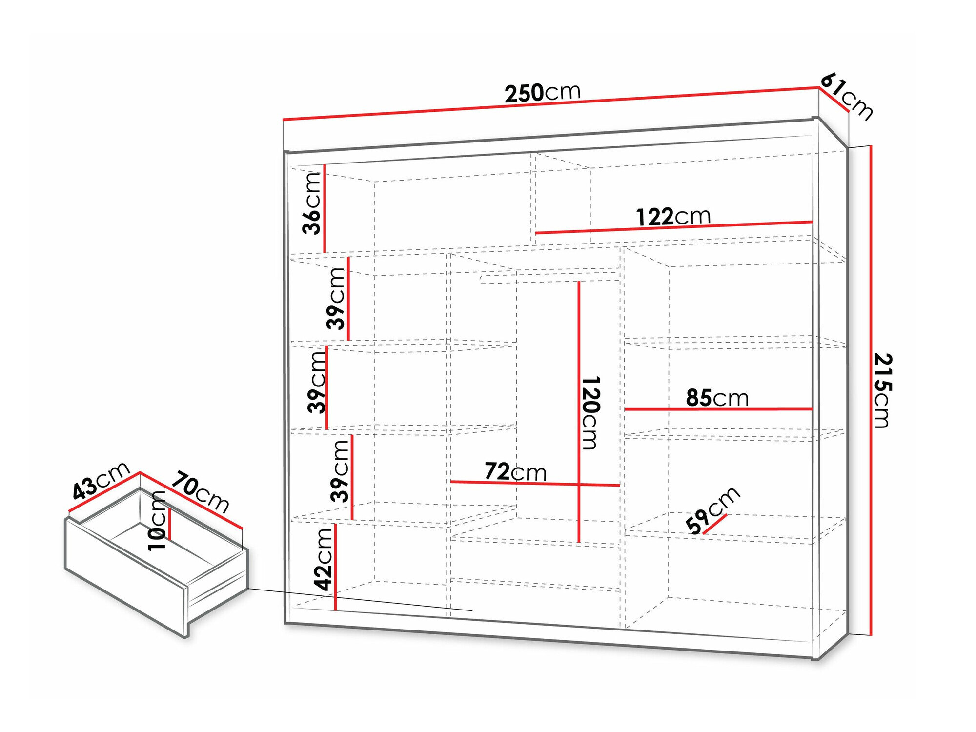 Garderobeskab Honolulu 119 (Sonoma eg)