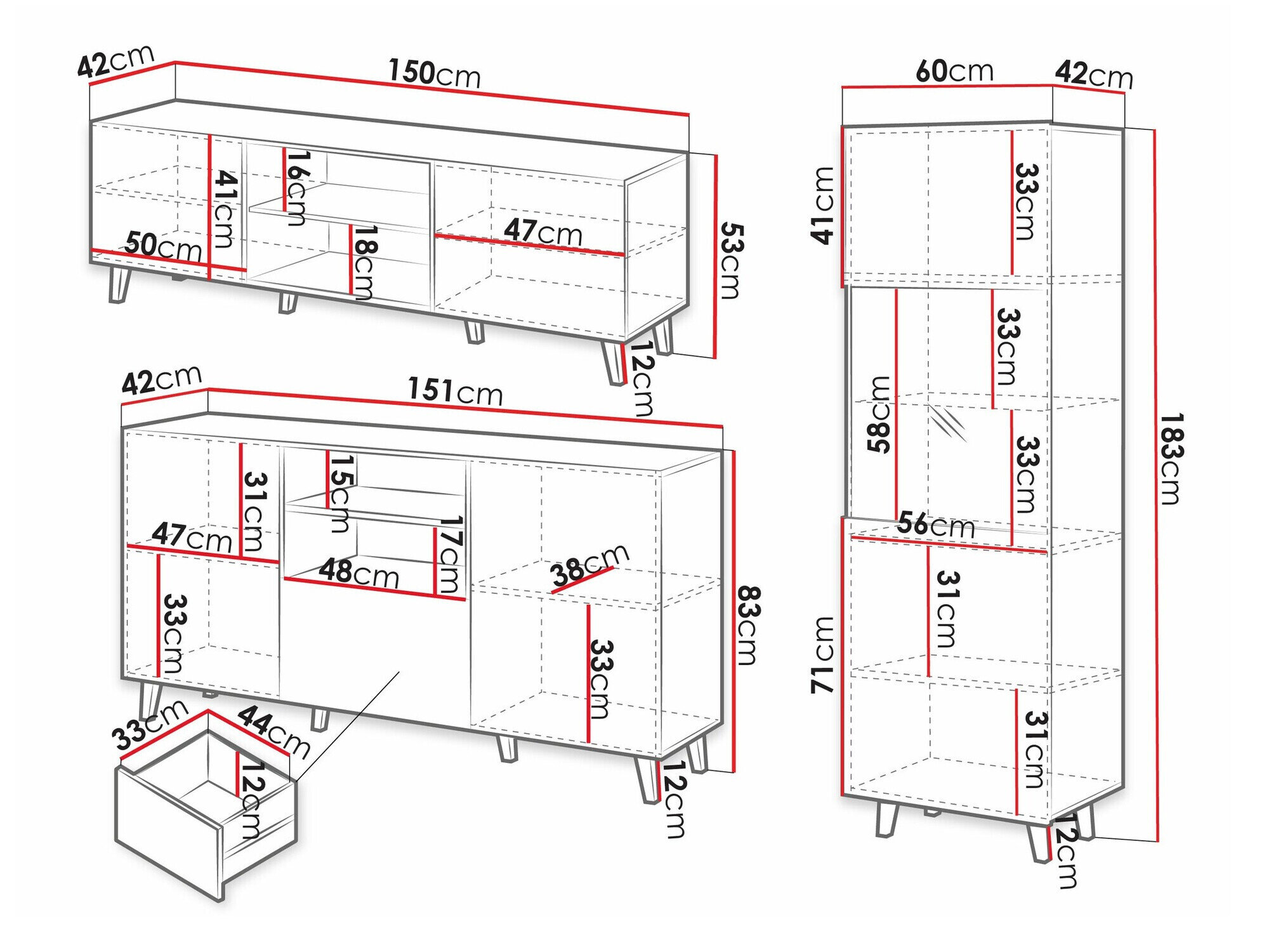 Stuemøbelsæt Comes I (Antracit)