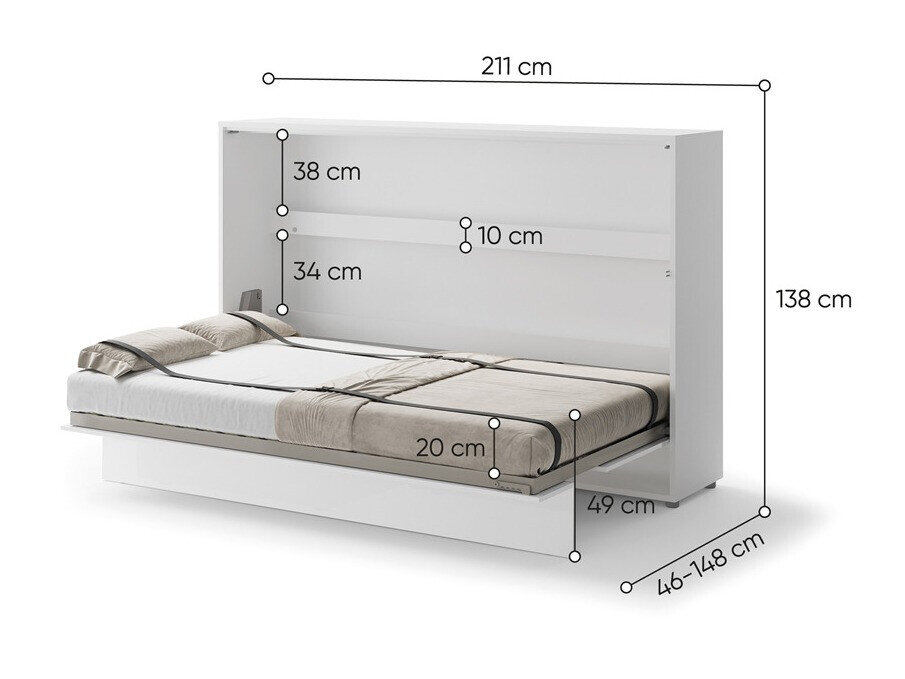 Vægseng Concept Pro Lenart V (Glansfuld hvid)