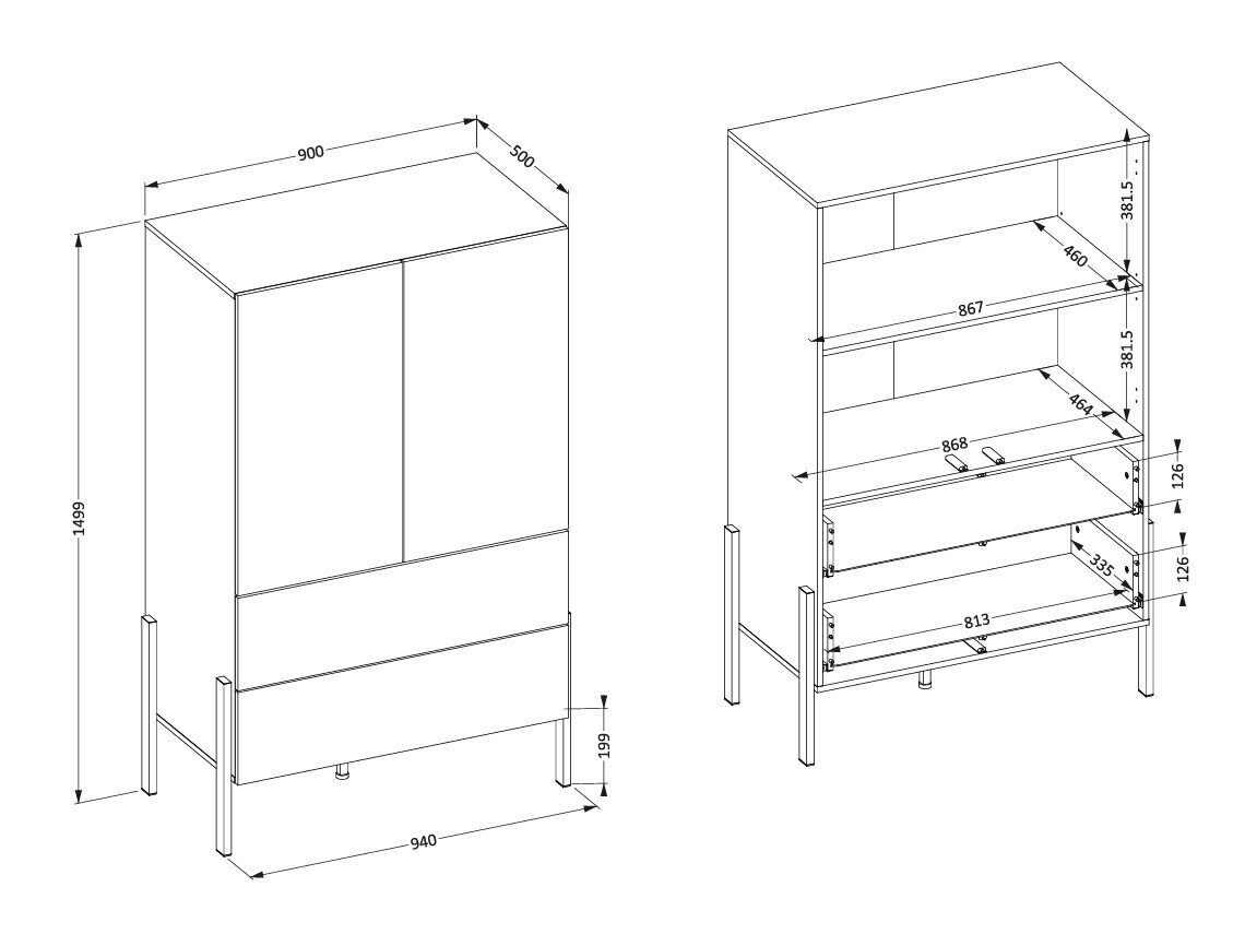 Reol Etsore 106 (Hvid)