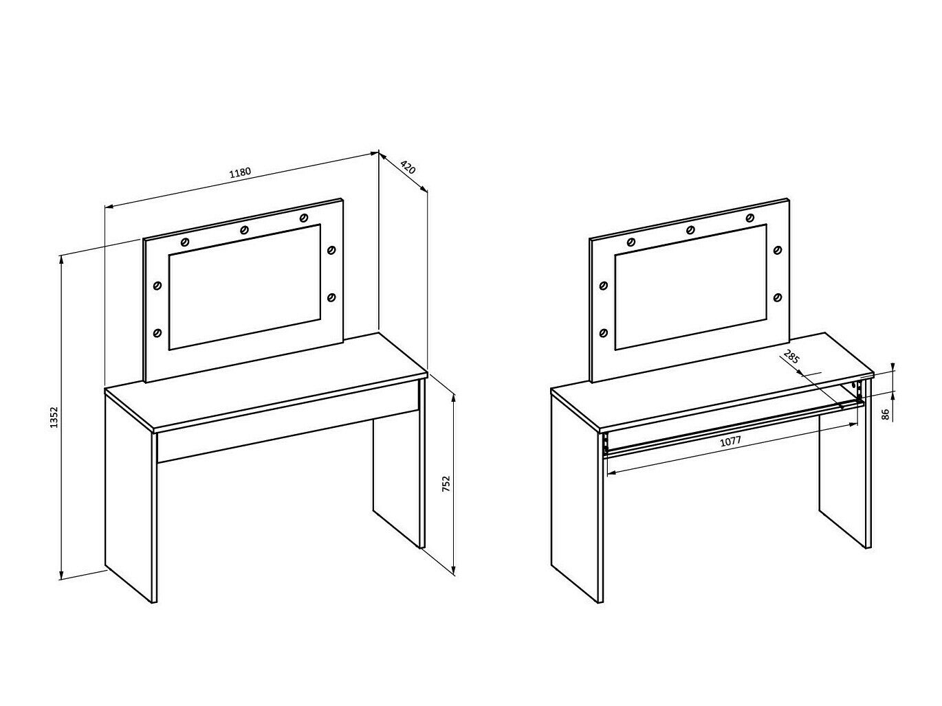 Sminkebord Austin 343 (Wotan eg)